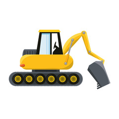 colorful excavator over white  background vector illustration