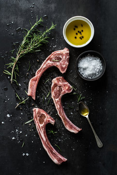 Raw lamb ribs