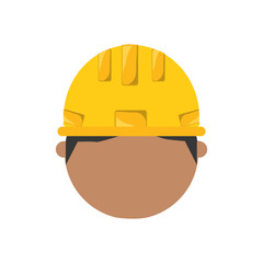 colorful  man construction worker  avatar  over white  background vector illustration