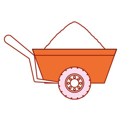 construction wheelbarrow icon over white background vector illustration