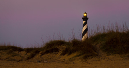 Cape Hatteras lighthouse in early morning glow