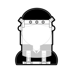 man with safety helmet icon over white background colorful design vector illustration