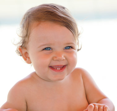 Portrait of a smiling baby girl
