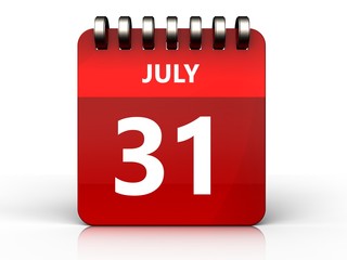 3d 31 july calendar