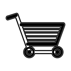 shopping cart icon image vector illustration design  black and white
