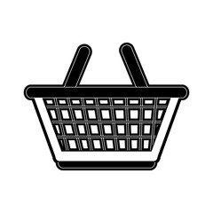 shopping basket icon image vector illustration design  black and white