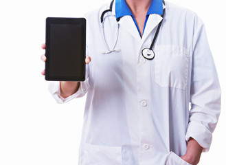 Doctor holding a tablet