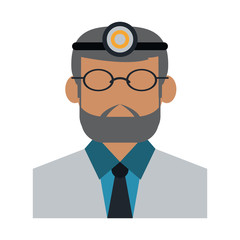 dentist avatar with light on head dentistry icon image vector illustration design 