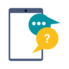 cellphone instant message conversation icon image vector illustration design 