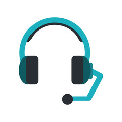 headset headphones microphone icon image vector illustration design 