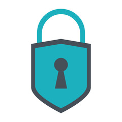 safety lock with keyhole on front icon image vector illustration design 