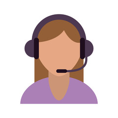 female operator avatar customer service call center related icon image vector illustration design 