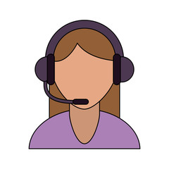 female operator avatar customer service call center related icon image vector illustration design 
