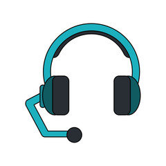 headset headphones microphone icon image vector illustration design 