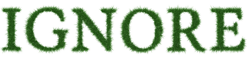 Ignore - 3D rendering fresh Grass letters isolated on whhite background.