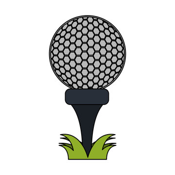 ball on tee golf related icon image vector illustration design 