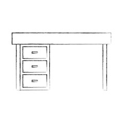 furniture desk drawers wooden table design vector illustration