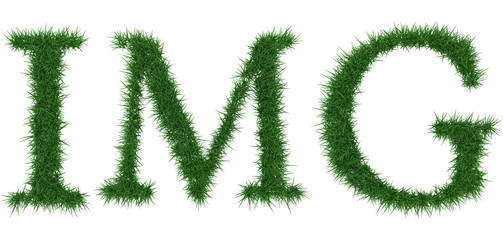 Img - 3D rendering fresh Grass letters isolated on whhite background.