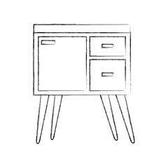 table drawer furniture interior decoration design element vector illustration