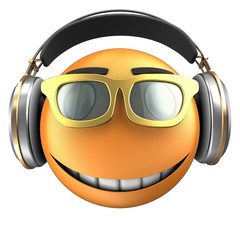3d orange emoticon smile