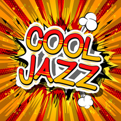 Cool Jazz - Comic book word on abstract background.