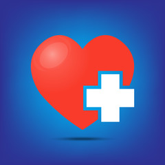 Fototapeta premium Heart and heartbeat symbol on reflective surface. EPS 10.