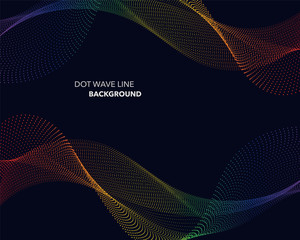 Elegant abstract vector spectrum rainbow gradient wave dot line futuristic style background