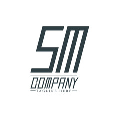 Initial Letter SM Design Logo Template