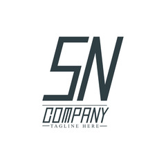 Initial Letter SN Design Logo Template