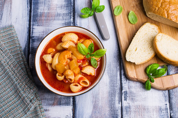 Tomato soup with pasta