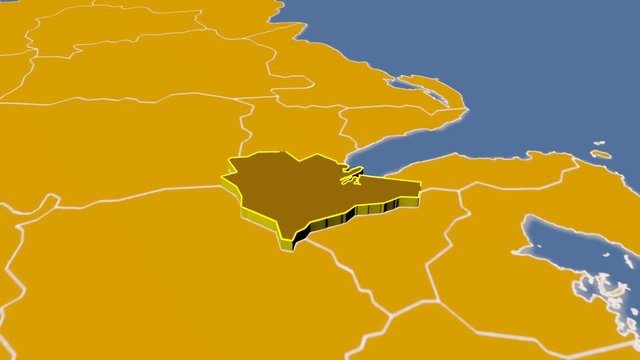 Belfast - United Kingdom Northern Ireland, region extruded. Solids