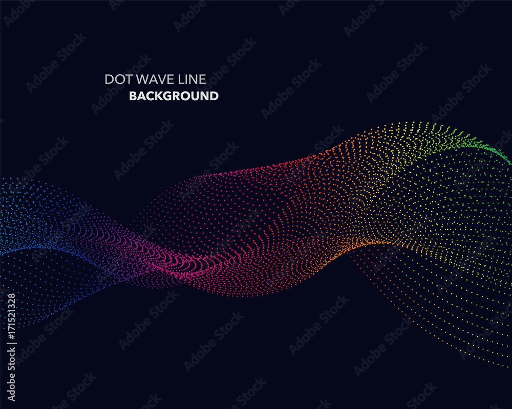Wall mural elegant abstract vector spectrum rainbow gradient wave dot line futuristic style background