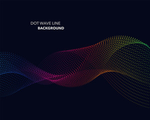 Fototapeta premium Elegant abstract vector spectrum rainbow gradient wave dot line futuristic style background