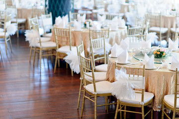Fototapeta na wymiar wedding chair decoration / table food