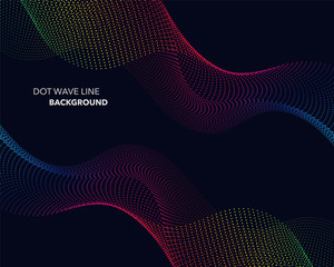 Elegant abstract vector spectrum rainbow gradient wave dot line futuristic style background