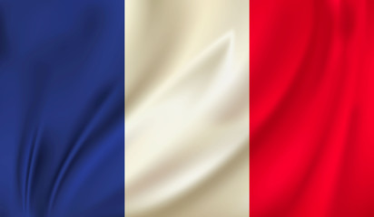 3D Waving Flag of france. Vector illustration