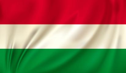 Obraz premium 3D Waving Flag of Hungary. Vector illustration