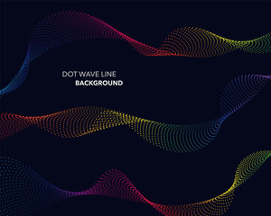 Elegant abstract vector spectrum rainbow gradient wave dot line futuristic style background