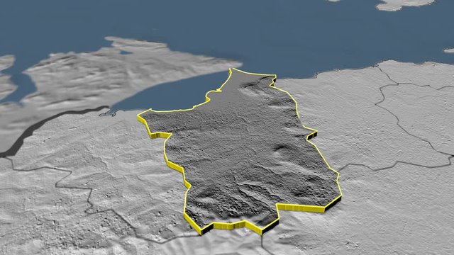 Limavady - United Kingdom Northern Ireland, region extruded. Bumps