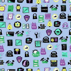 application icons for mobile phone.seamless pattern