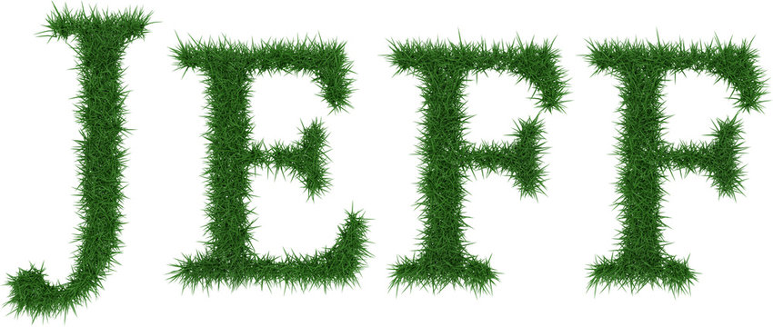 Jeff - 3D rendering fresh Grass letters isolated on whhite background.