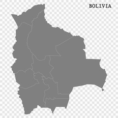 High quality map of Bolivia with borders of the regions