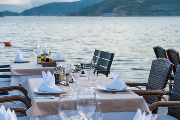 Restaurant on sea shore