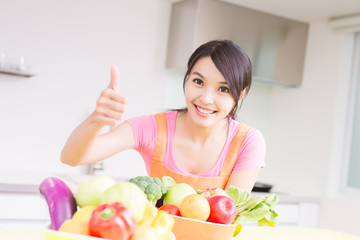 beauty housewife in kitchen