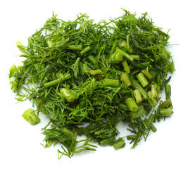 fresh cut dill isolated on white background