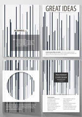 Business templates for brochure, magazine, flyer, booklet. Cover design template, abstract vector layout in A4 size. Simple monochrome geometric pattern. Minimalistic background. Gray color shapes.