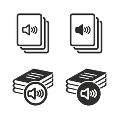Audio book icon set.