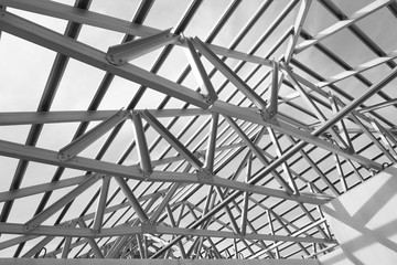 Structure of steel roof.