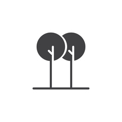 Trees icon vector, filled flat sign, solid pictogram isolated on white. Symbol, logo illustration.