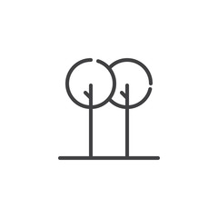 Trees line icon, outline vector sign, linear style pictogram isolated on white. Symbol, logo illustration. Editable stroke
